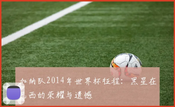 加纳队2014年世界杯征程：黑星在巴西的荣耀与遗憾